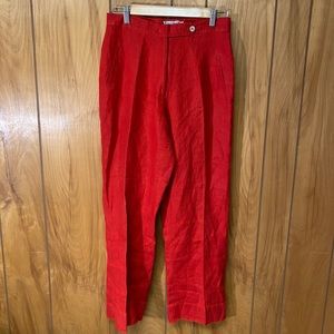 Vintage 80’s Bright Red Linen Pants
